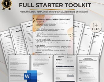 Full Starter Toolkit, MS Word Editable Business and Marketing Templates for Entrepreneurs
