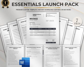 Essential Launch Pack for Mobile Phlebotomists, Canva Editable Marketing and Business Toolkit
