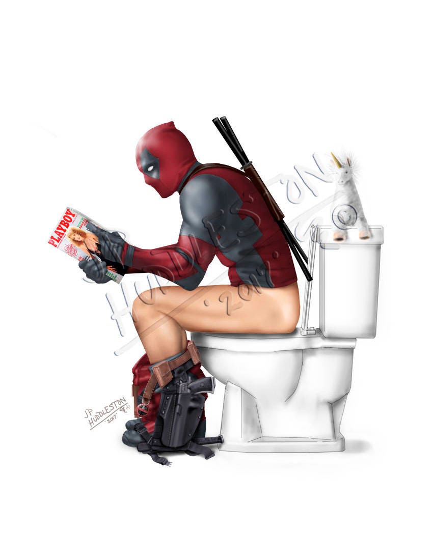 Superhéroe Baño Impresión DEADPOOL Película Película Cartel | Etsy