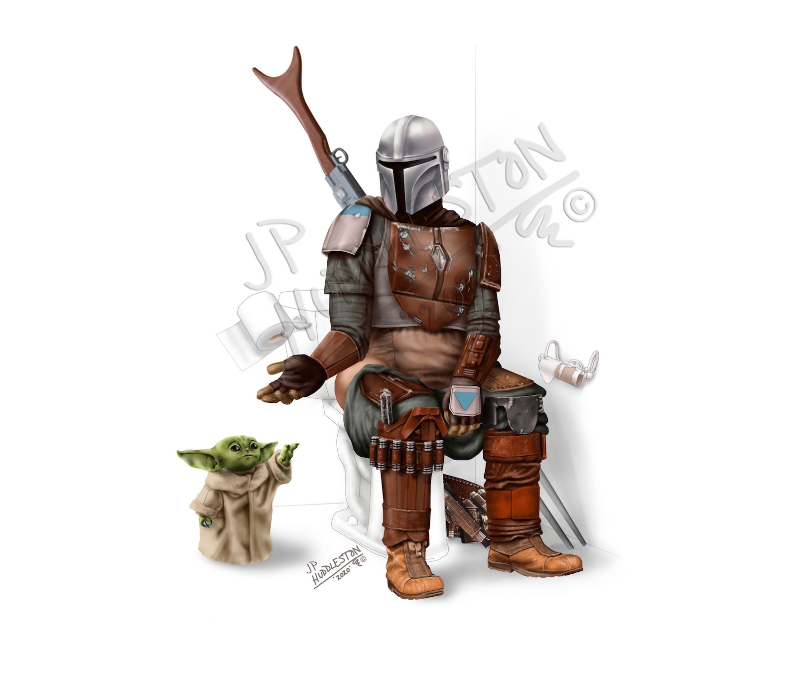 MANDALORIAN 1 Print Star Wars Bathroom Print Spa War Toilet Etsy UK