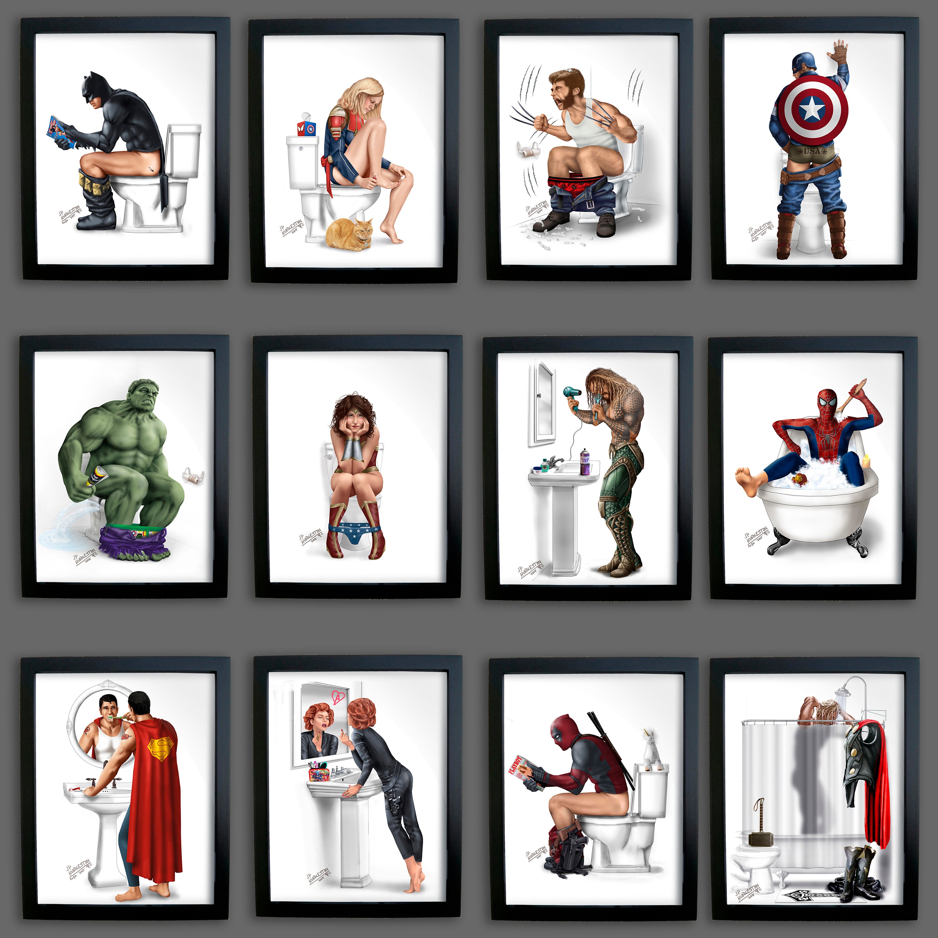 WOLVERINE enojado TP superhéroe baño impresión imagen cartel | Etsy