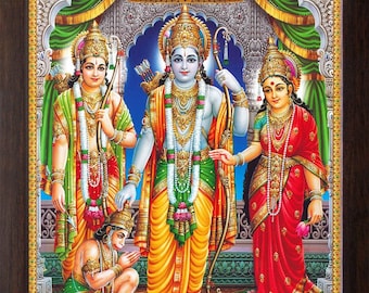 Lord Ram Family HD Print, Religious Wall Decor (9x12 inch)