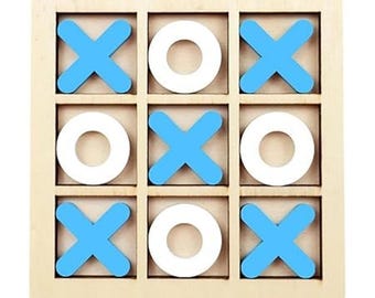 Tic Tac Toe Wood Board Game, XOXO Blocks