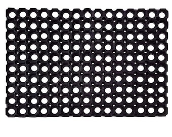 Simpex Black Rubber Drainage Mat, Anti-Fatigue (41x61 cm)