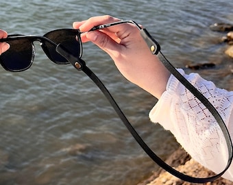 Full Grain Leather Strap for Sunglasses & Eyewear Customizable Made in USA