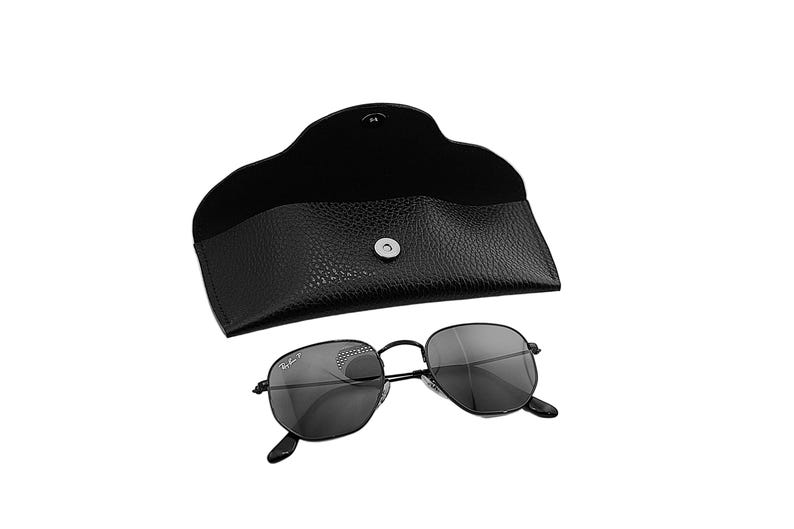 Full Grain Leather Eyeglasses Case, Handmade Sunglasses Protector image 2