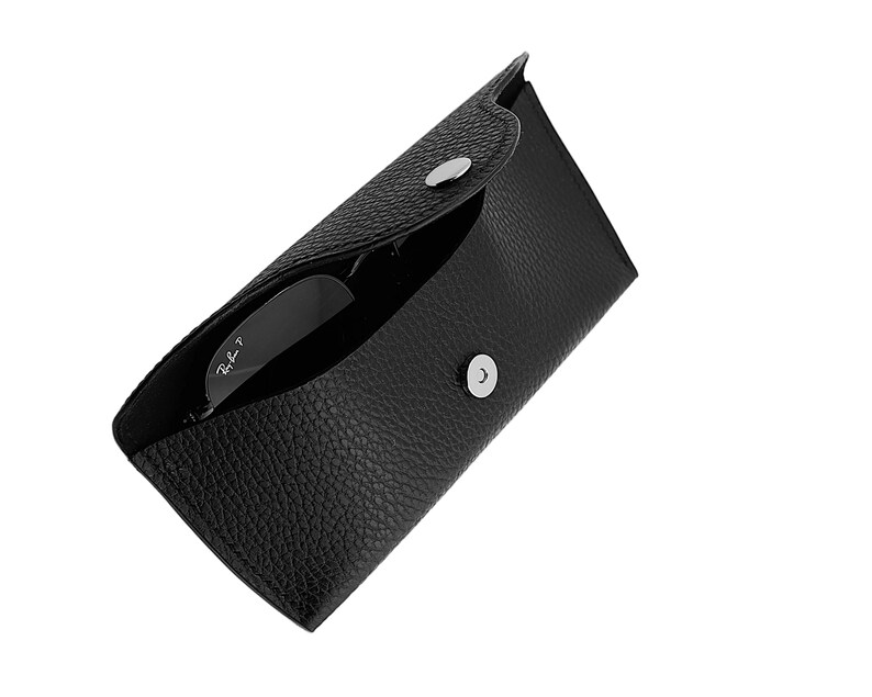 Full Grain Leather Eyeglasses Case, Handmade Sunglasses Protector image 7