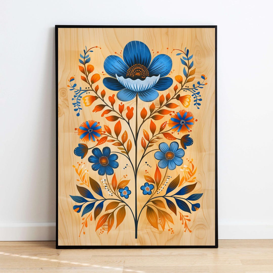 Blue Floral Vintage Wall Art Printable Botanical Scandinavian Home blue-floral-vintage-wall-art-printable-botanical-scandinavian-home