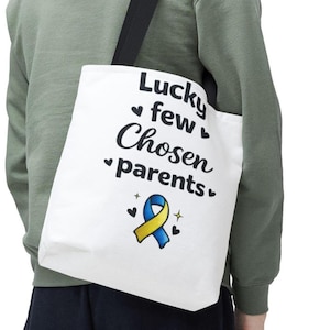 Lucky Few Chosen Parents Tote Bag | Adoption Awareness Ribbon