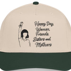 Raised Fist Woman Illustration Mid Profile Baseball Cap | Solidarity, Feminist Message - march 8th - gift - womens day