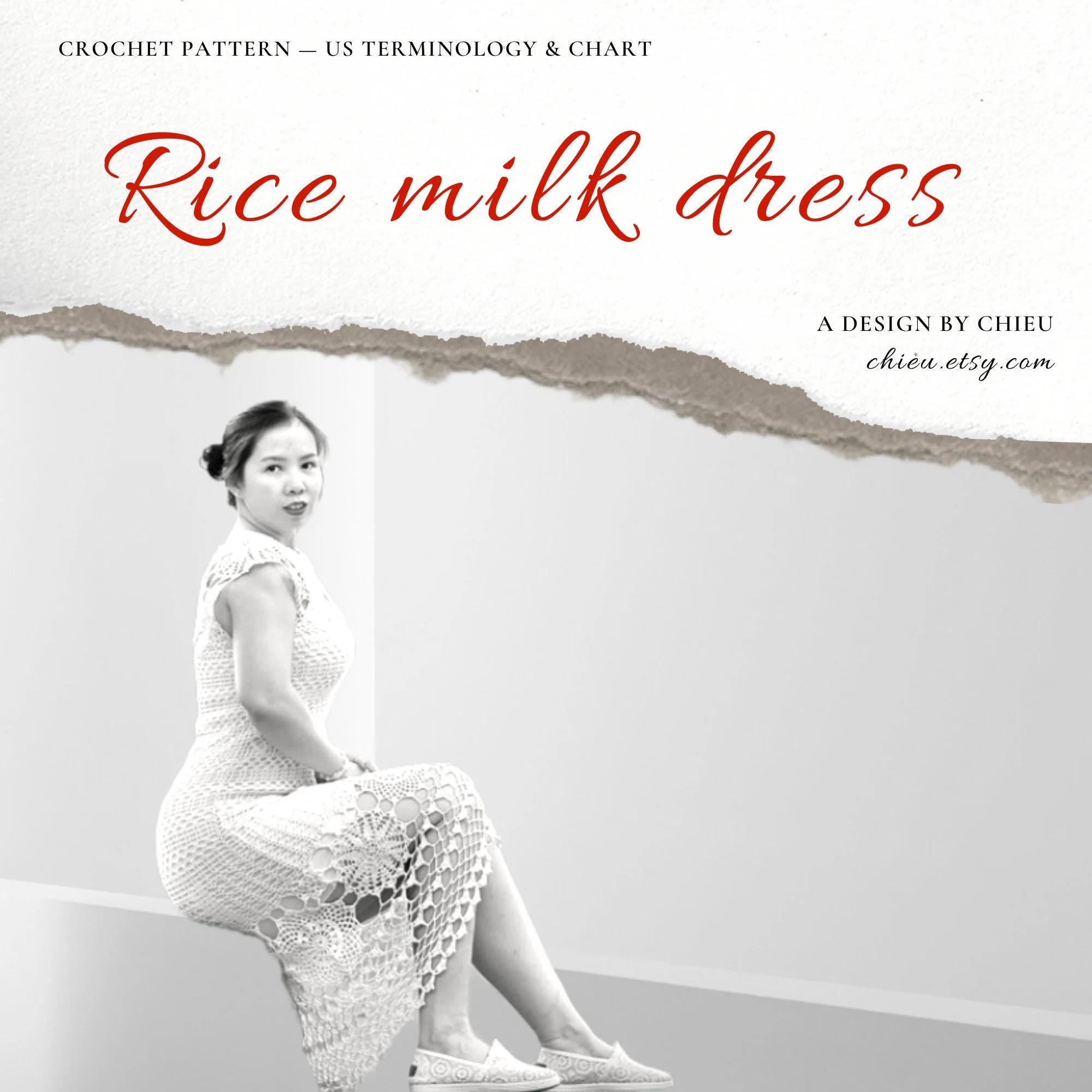 30 Doily Dress Crochet Patterns for Charming Wearables and Vintage Lace Ideas 2 Rice Milk Dress PDF Pattern