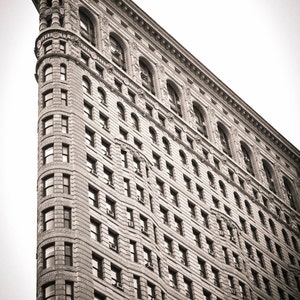 NYC Photography Art Print New York Landmark Print Black and White Photography Flatiron Building Architectural Photography,  Industrial Deco