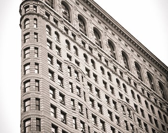 NYC Photography Art Print New York Landmark Print Black and White Photography Flatiron Building Architectural Photography,  Industrial Deco