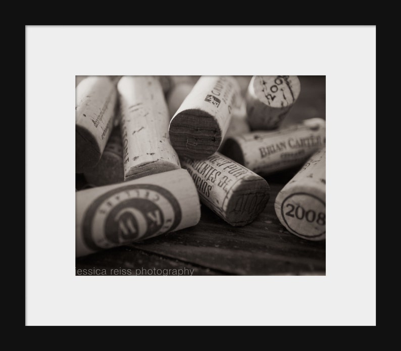 Set of 3 Black and White Wine Art Print Photography Wine Corks Etsy