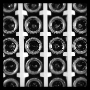 Black and White Wine Bottles Art Print Sonoma California Winery Photography Modern Abstract Decor Wine Lovers Wall Art Kitchen Bar Decor