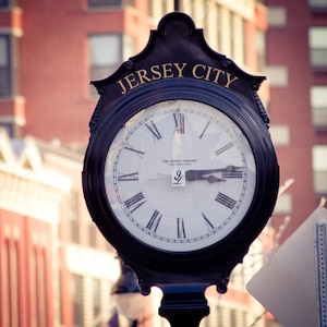 Jersey City New Jersey Antique Clock Art Print Photography Industrial Modern Art Home Decor Photograph Black and White