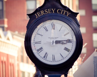 Jersey City New Jersey Antique Clock Art Print Photography Industrial Modern Art Home Decor Photograph Black and White