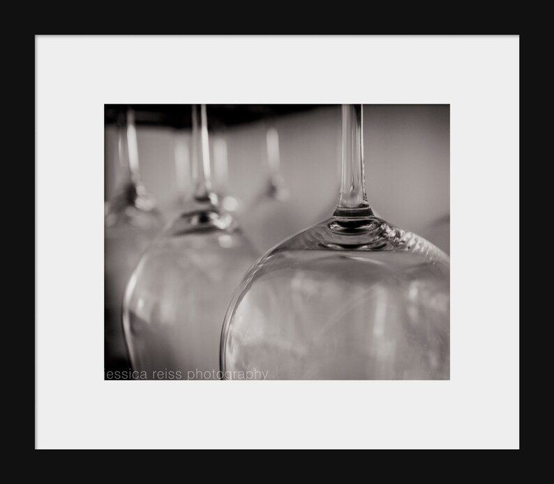 Black and White Wine Glasses Wine Lovers Photography Art Print Etsy