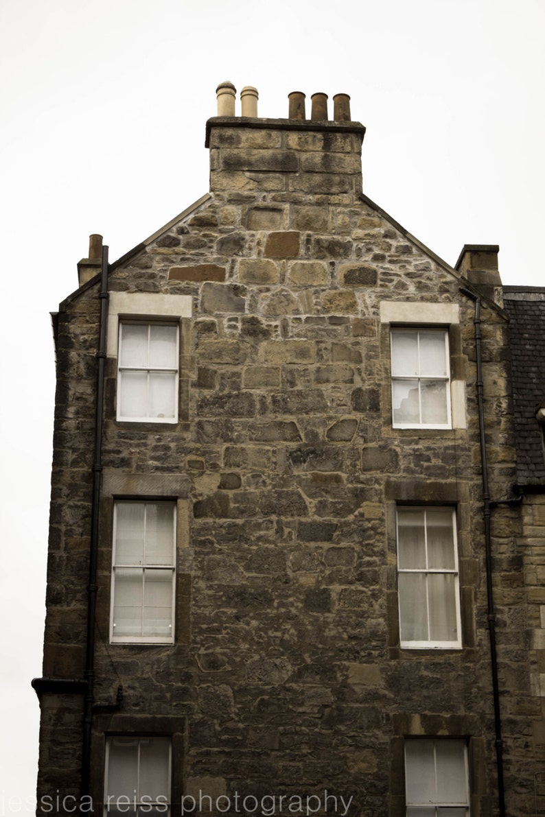 Old Rustic Stone Scottish House Art Print Edinburgh Photography Rustic Home Decor Architecture Print image 1