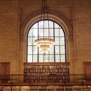 New York Public Library Architecture Photography New York City Art Print Chandelier Books New York City Home Decor NYC Wall Art