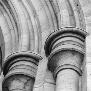 Black and White Architecture Photography Industrial Rustic Modern Art Print New Zealand Decor Stone Pillars Building Print
