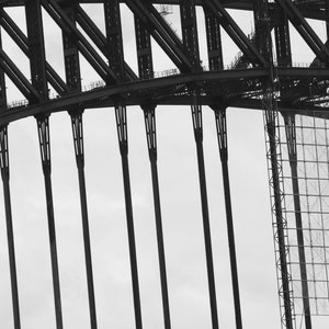 Black and White Sydney Harbor Bridge Architecture Art Print Photography Australia Bridge Modern Industrial Art Print