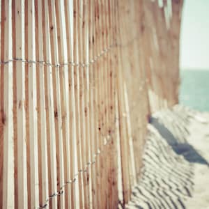 Wooden Beach Fence Art  Beach Decor Jersey Shore Print Nautical Rustic Home Decor Ocean Photography Cottage Beach Wall Art