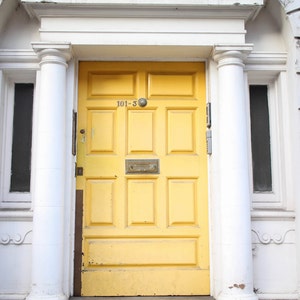 Yellow Door Art Print Georgian Architecture Photography Old Vintage Industrial Art Print Yellow Home Decor Dublin Ireland