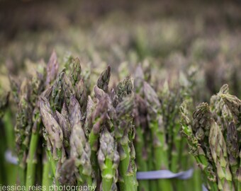 Farmers Market Asparagus Photography Green Purple Kitchen Dining Room Wall Art Cafe Home Decor Union Square Farmers Market New York NYC