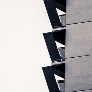 Black and White Architectural Abstract Minimalist Photography Minimal Zigzag Architectural Detail Industrial Art Print Modern Home Decor image 1