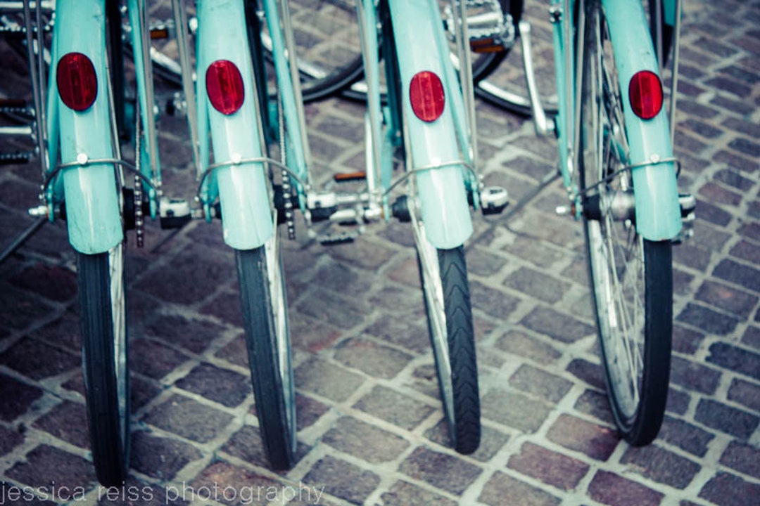 Ruedas de bicicleta Aqua turquesa Teal lámina Nueva York ciudad