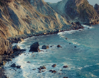 Big Sur Pacific Coast Highway PCH Art Print California Photography Cliffs Pacific Ocean Inlet Nature Home Decor Living Room Bed Room Art