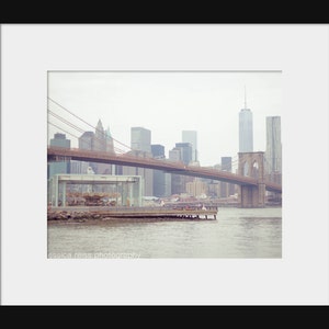 Brooklyn Bridge Jane's Carousel NYC Skyline New York City Photograph Freedom Tower Brooklyn New York Industrial Urban Home Decor Wall Art image 2