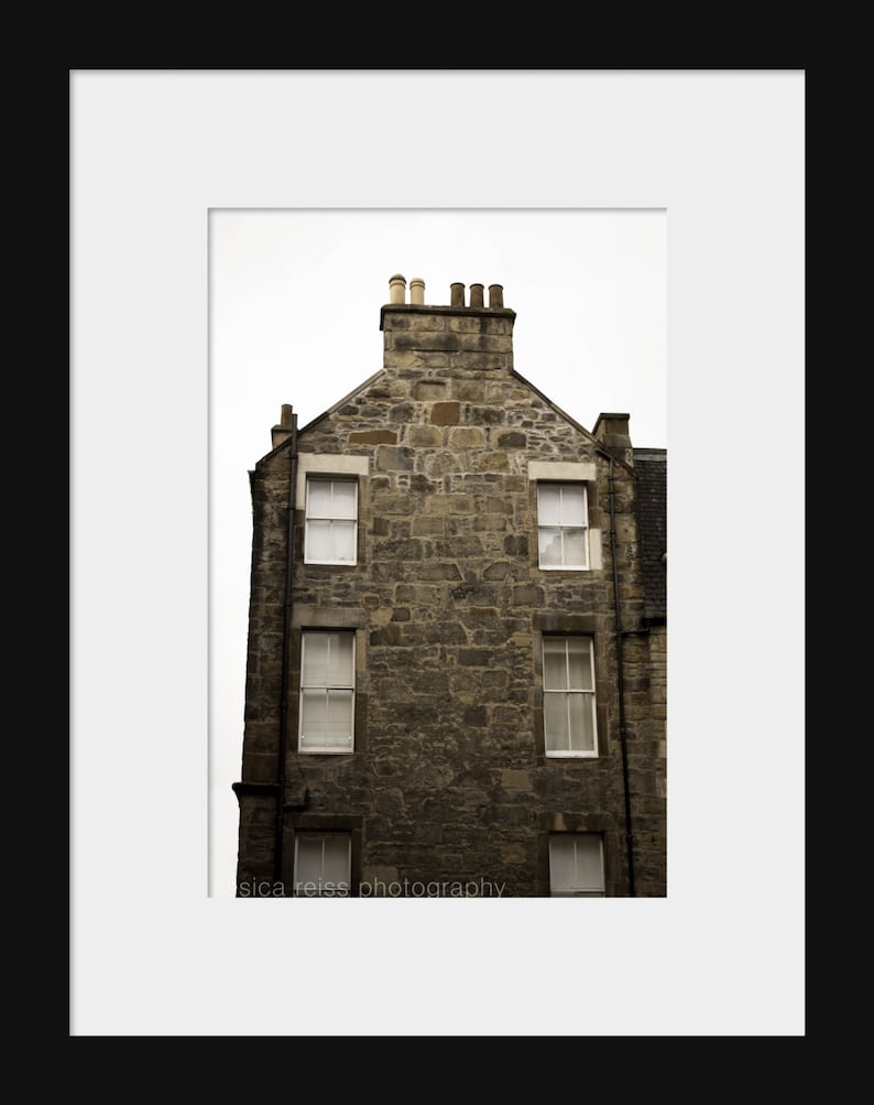 Old Rustic Stone Scottish House Art Print Edinburgh Photography Rustic Home Decor Architecture Print image 2