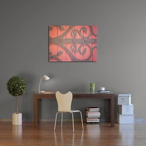 Gallery Wrap Canvas Old Red Barn Door Black Iron Metal Detail Home Decor Industrial Rustic Photography Australia Architecture Cherry Red