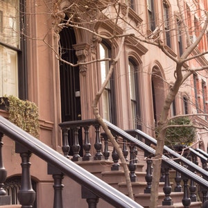 West Village Brownstones Art Print NYC New York City Photography Sex and the City Urban Architecture Industrial Rustic Home Decor Wall Art