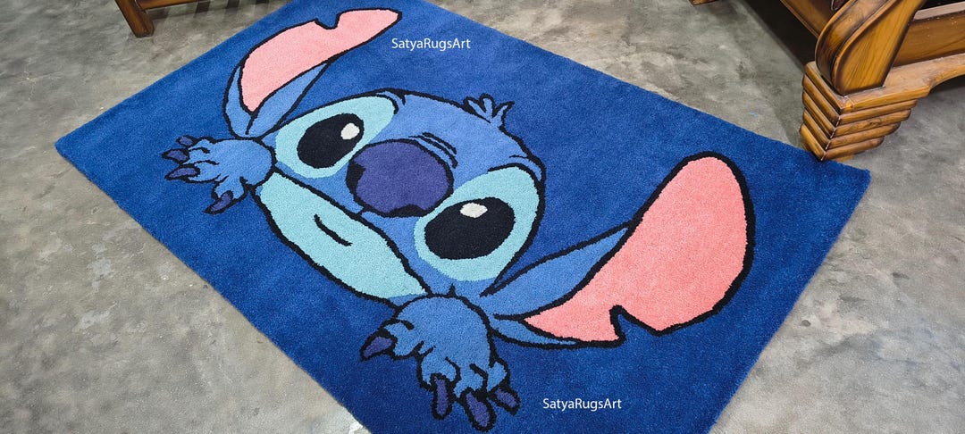 Stich Mini Rug Handmade Stitch Tufted Rug - Peeking Stitch Area Rug - Custom Disney ...