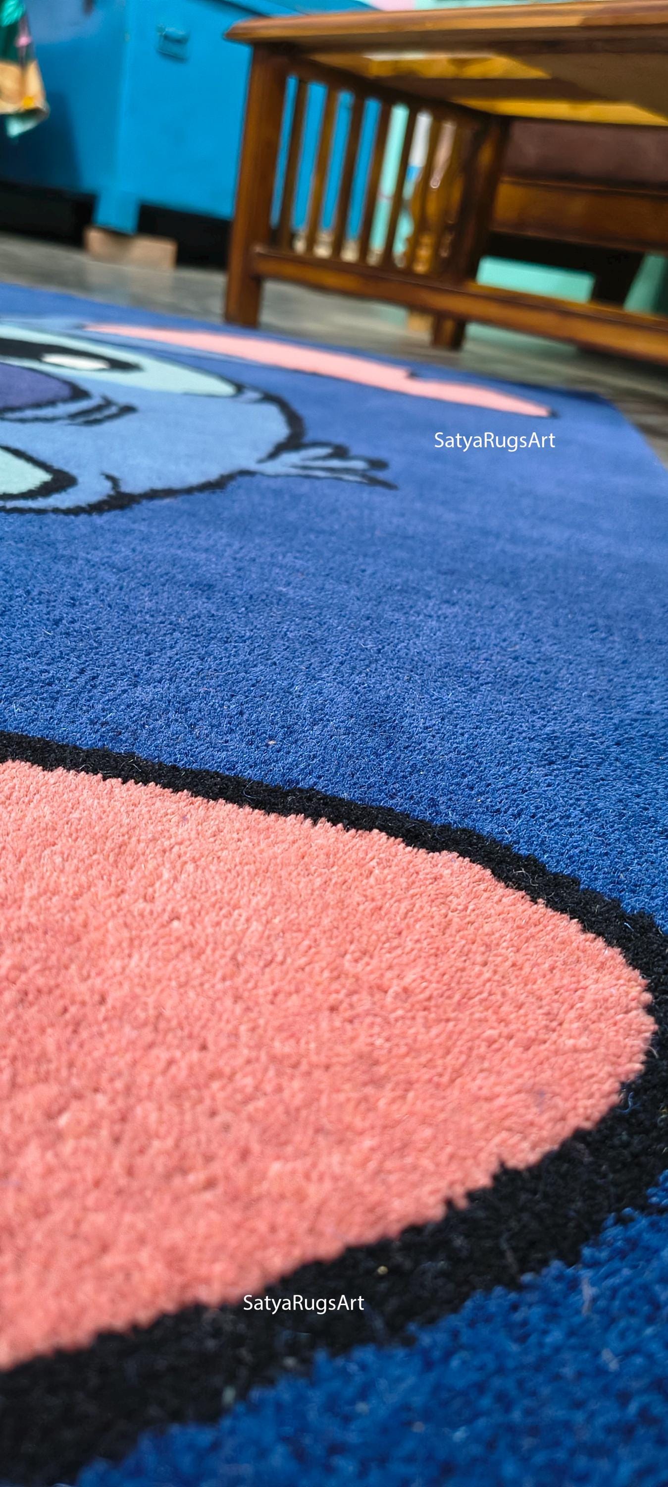 Stitch Custom Rug Handmade Stitch Tufted Rug - Peeking Stitch Area Rug - Custom Disney ...