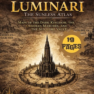 Paquete de mapas de fantasía del Reino Oscuro / Mapas de construcción de mundos y juegos de rol en PDF / Luminari Dark Realm