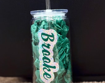 Personalisierte Acryl Kunststoff Becher | 16 Unzen mit Strohhalm & Deckel