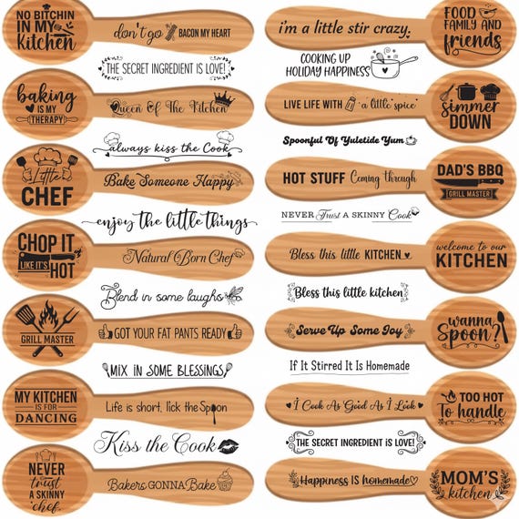 Funny Kitchen Quotes, Wooden Spoon SVG Bundle, Digital Download (50 Designs) Spatula Quotes,Wooden Spoon,Funny Coking Svg,Kitchen for Cricut