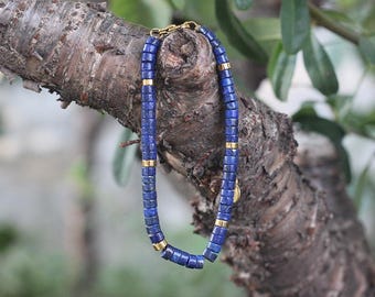 Pulsera de lapislázuli natural hecha a mano de 4 mm con cuentas de piedras preciosas, regalo para mujeres y niñas, curación