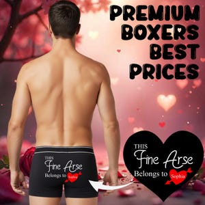 Personalised Valentine’s Day Funny Boxer Shorts | This Fine Arse Belongs To (Custom Name) Underwear