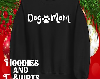 Dog Mom Christmas Paw Print Jumper | Pet Mom T-Shirt | Xmas Festive Gift Hooded Top