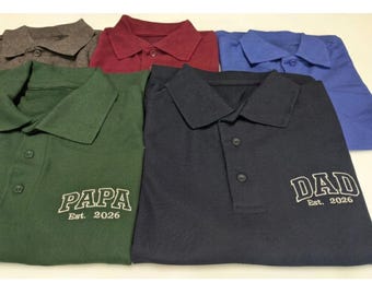Polo personalizado bordado para el Día del Padre / Camiseta con año de fundación personalizado / Regalo para papá