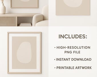 Beige Abstrakte Wandkunst | Minimalist Gallery Set (Digitaler Download)