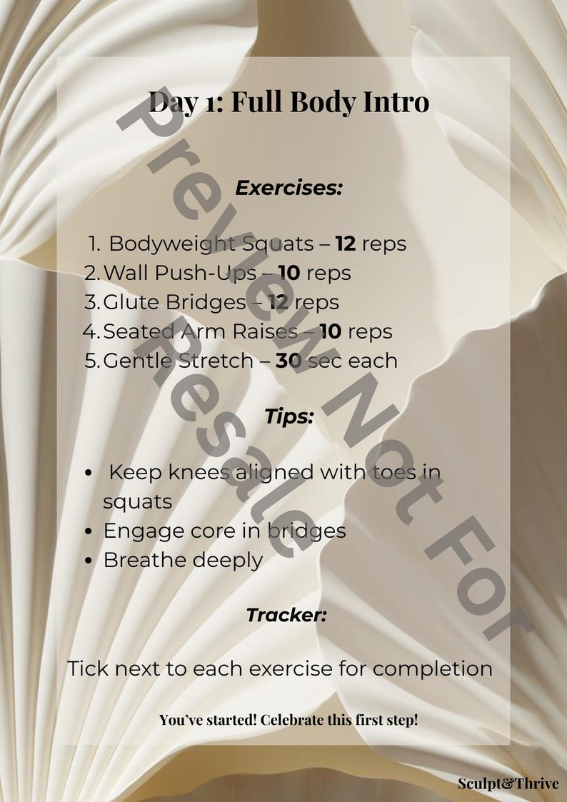 7-day Beginner Gym Plan | Home-friendly Workout for Beginners - Etsy
