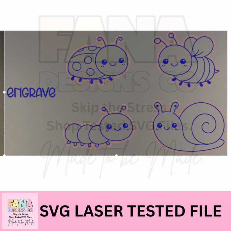 Garden Bugs Laser Cut SVG | Ladybug, Bee, Caterpillar, Snail Digital ...