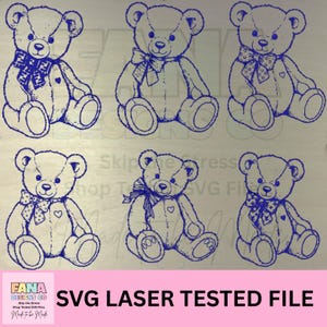 Teddy Bear Sketch SVG | Laser Cut Files, Engraving Designs (Digital Download)