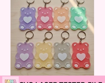 Gummibärchen SVG-Datei | Laser geschnitten & gravieren, Schlüsselanhänger Charm (Digitaler Download)